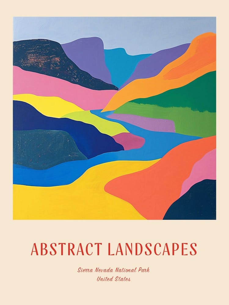 Colourful Abstract Sierra Nevada National Park Usa 2 Poster