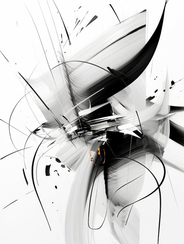 Quantum Entanglement Abstract Black And White 11