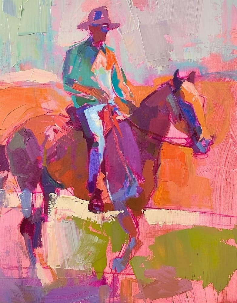 Neon Cowboy Painting 2