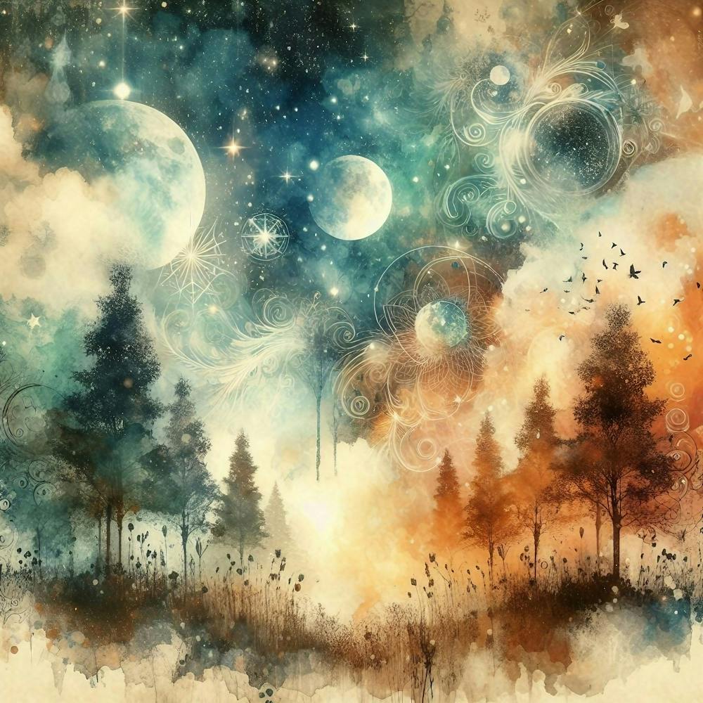 Moon And Stars In The Sky