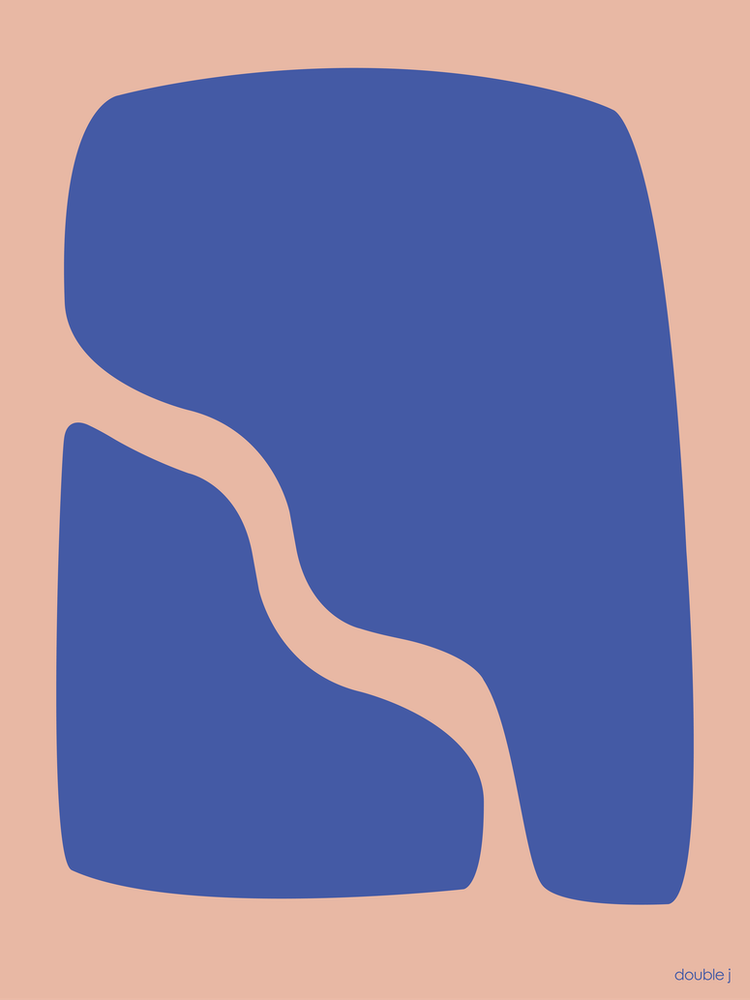 Floating Entity Blue And Light Pink Contemporary Abstract Colourful