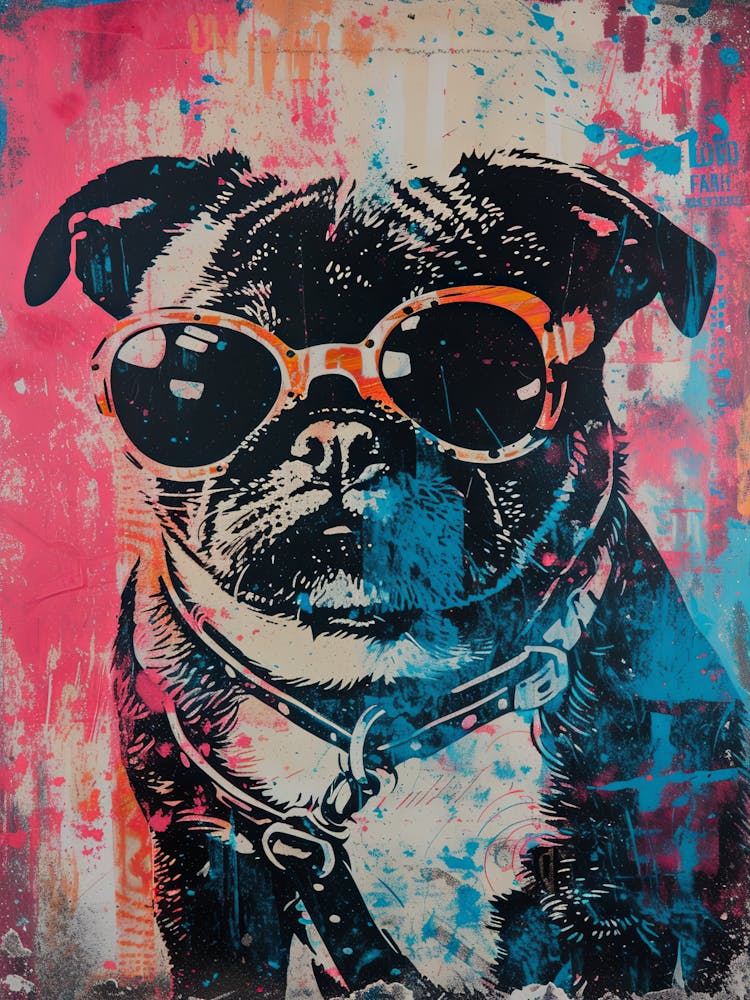 Pug Dog With Sunglasses