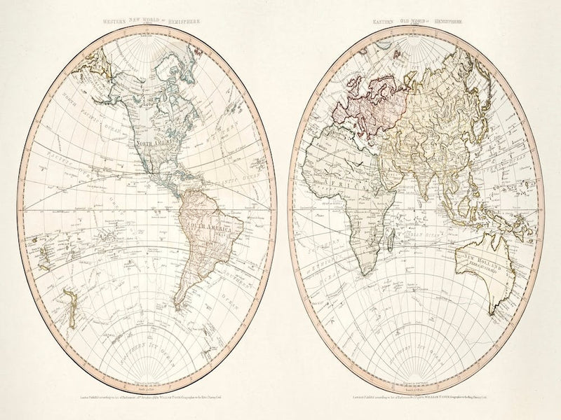 New World Or Western Hemisphere Old World Or Eastern Hemisphere (1786)