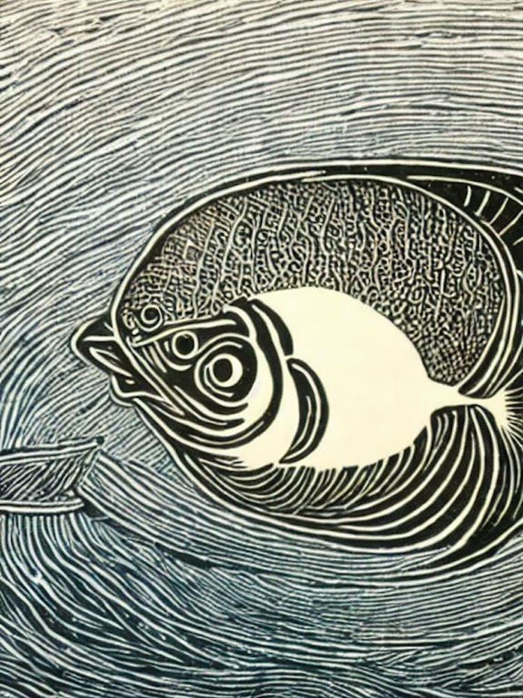 Barreleye Fish II Linocut