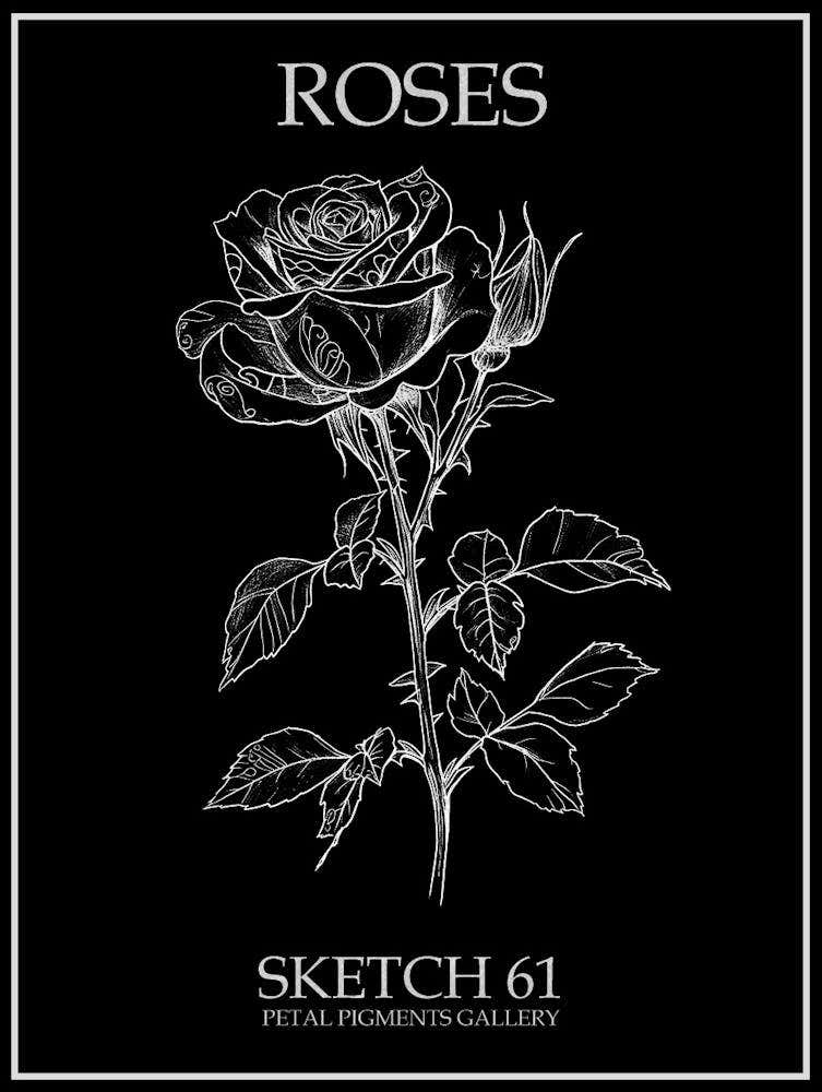 Roses Sketch 61 Poster Inverted