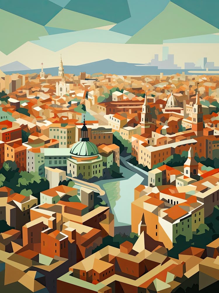 Seville, Spain, Geometric Illustration 2