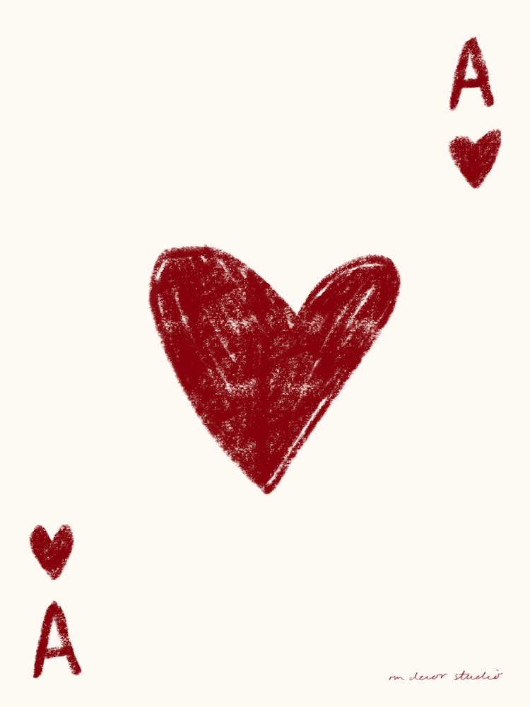 Ace of Hearts Card Print