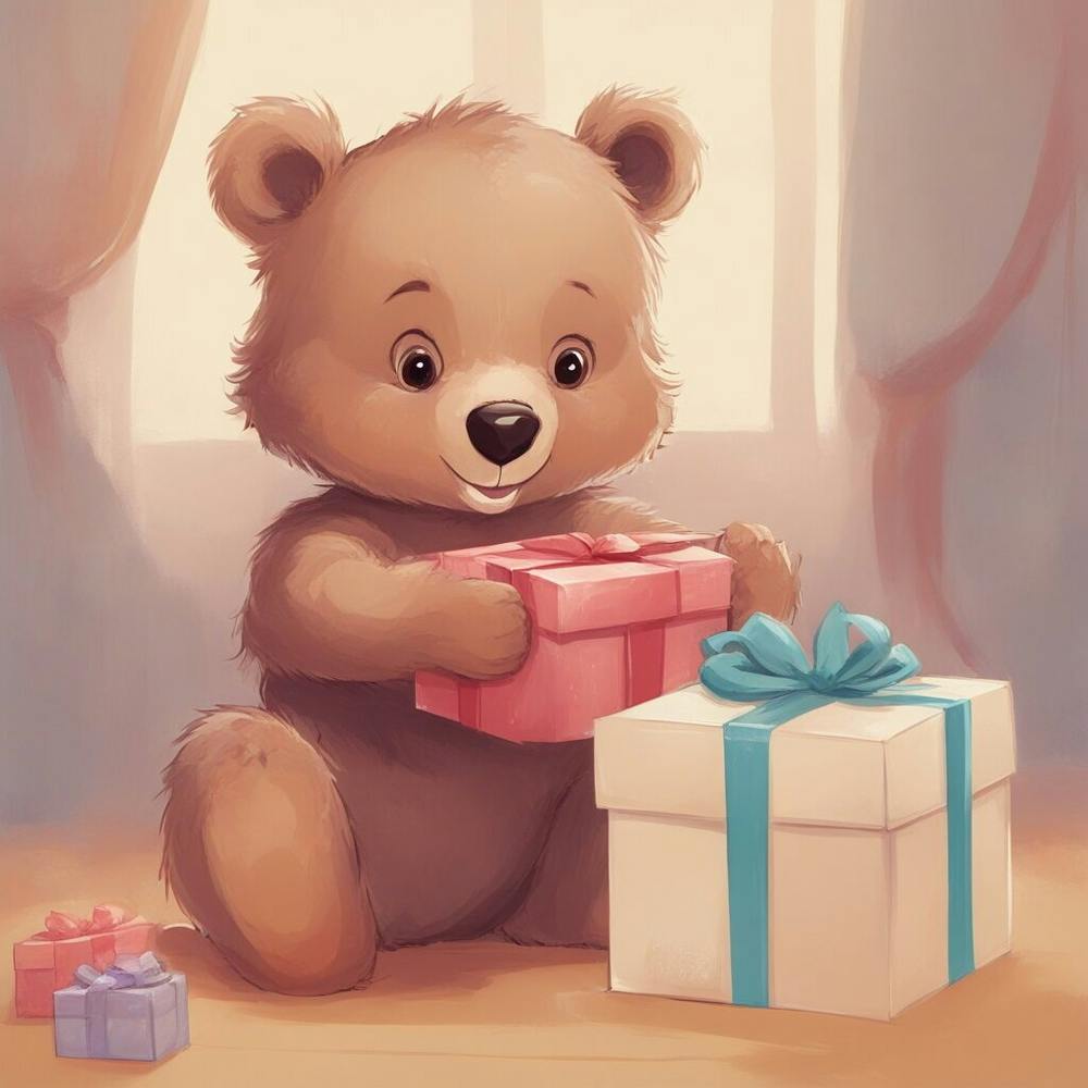 Teddy Bear With Gift