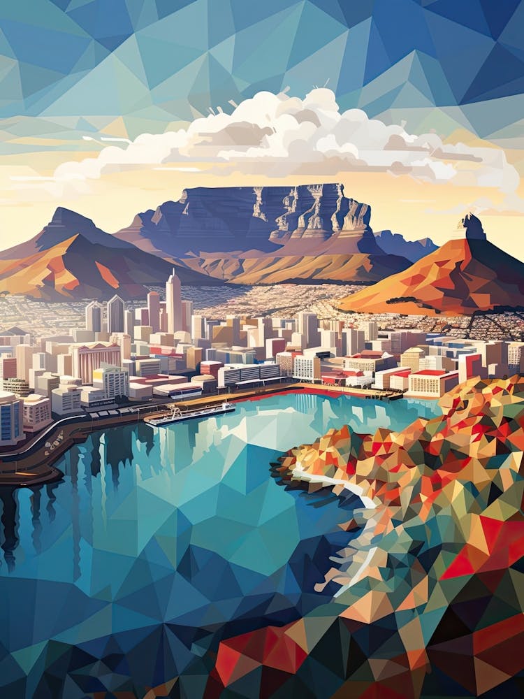 Cape Town, South Africa, Geometric Illustration 2