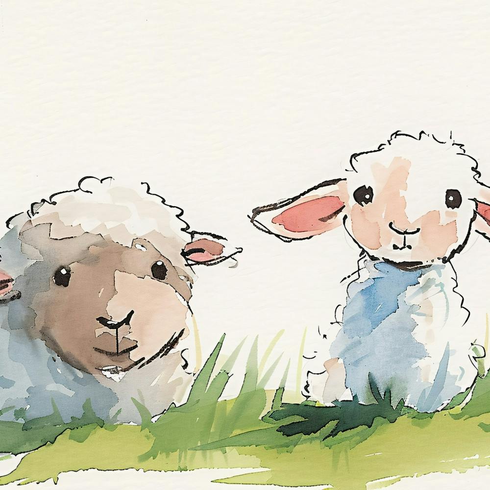Two Sheep In The Grass
