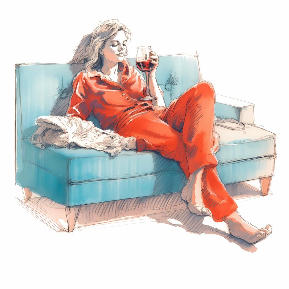 Pyjamas, wine and chill