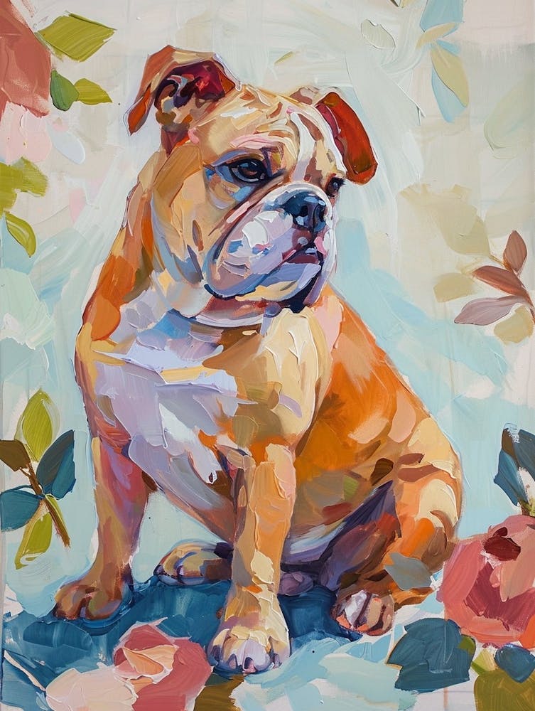 Bulldog Acrylic Painting 3
