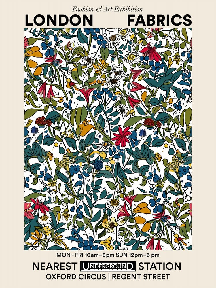 Poster Flower Jubilee London Fabrics Floral Pattern 4