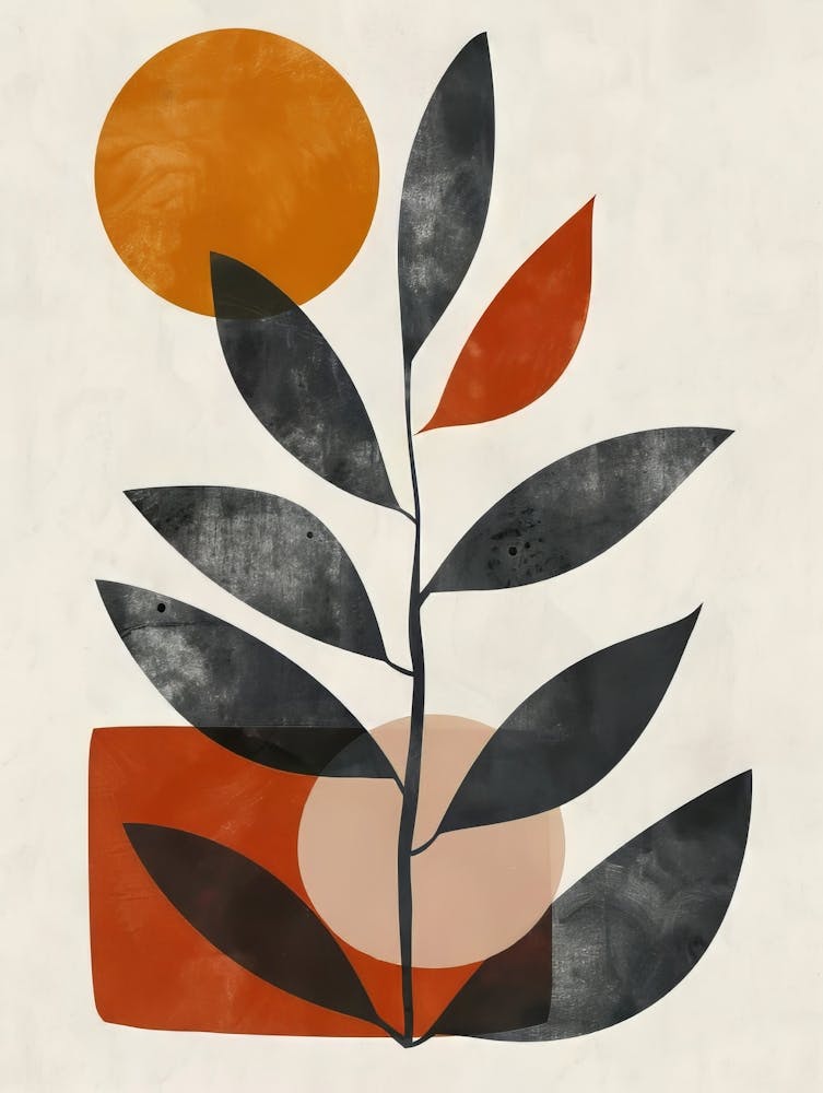 Painted Shapes And Plants 1
