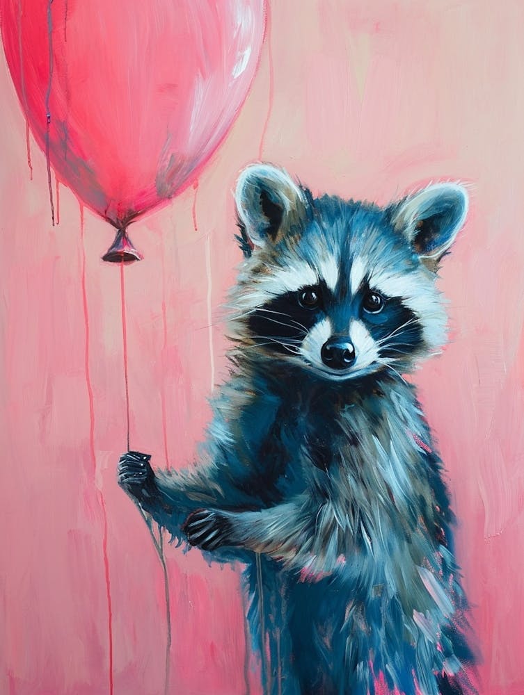 Cute Raccoon 2 With Balloon