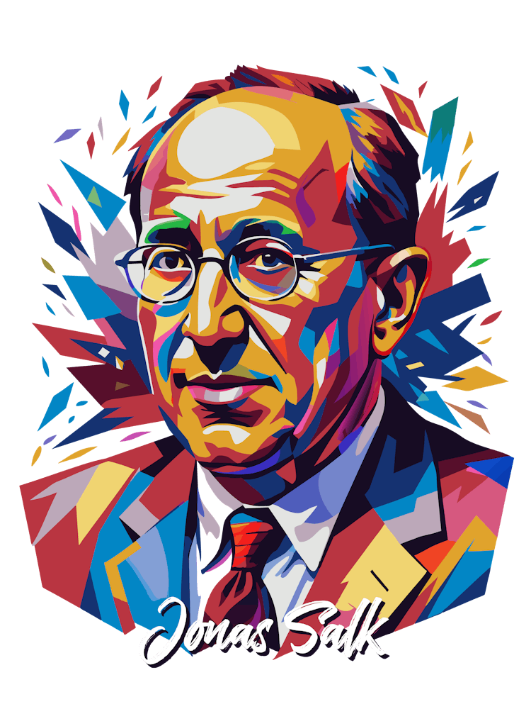 Jonas Salk 03Portrait WPAP Pop Art