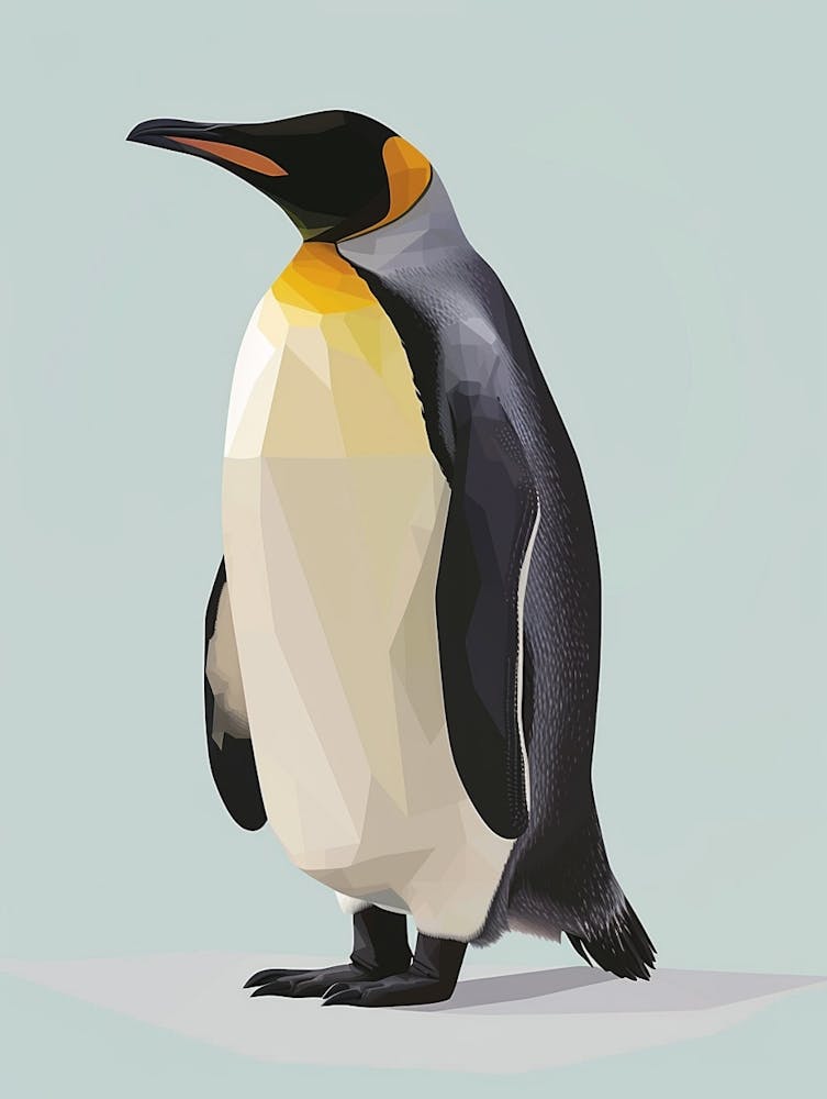 Emperor Penguin Livingston Island Minimalist Illustration 3
