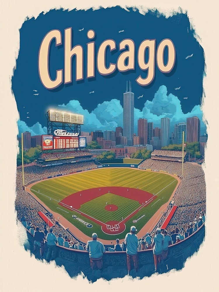 Aihrgdesign A Retro Travel Poster For Chicago Featuring The H 3f6da962 81eb 4ee1 8a70 3bda82c567ea 3