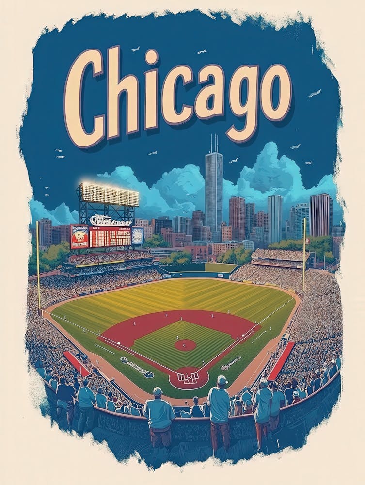 Aihrgdesign A Retro Travel Poster For Chicago Featuring The H 3f6da962 81eb 4ee1 8a70 3bda82c567ea 3