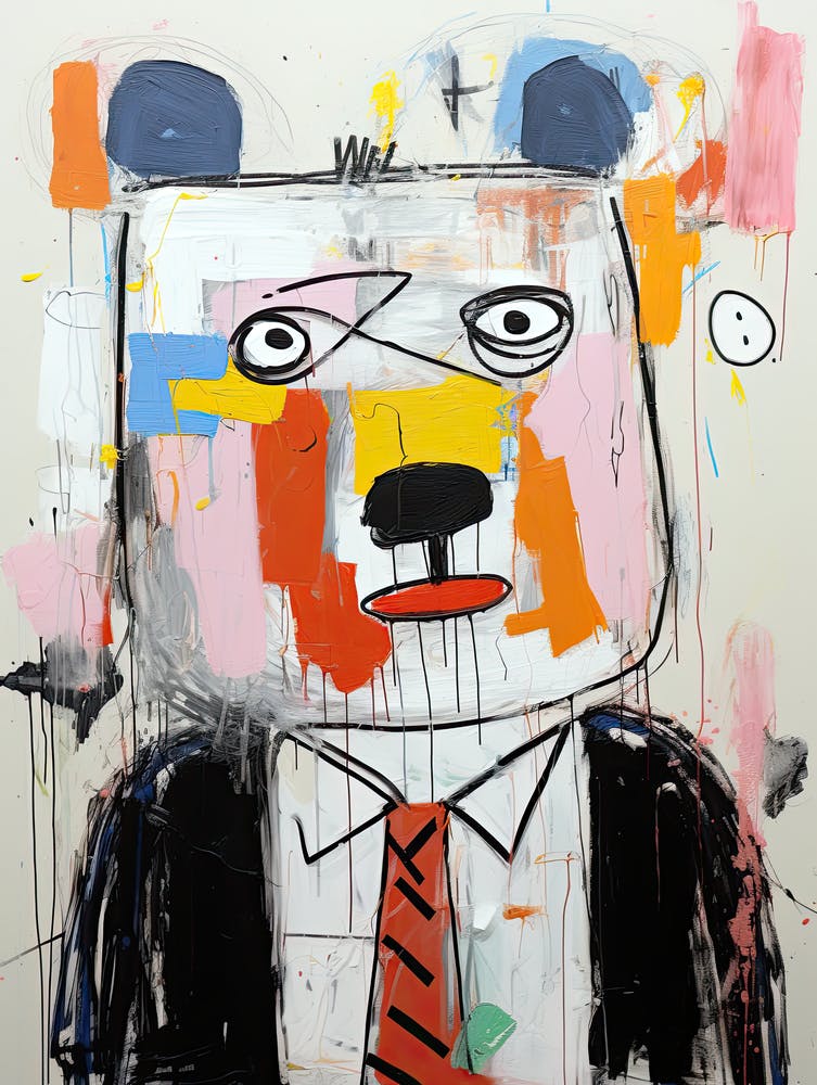 Bear In A Suit Basquiat style street