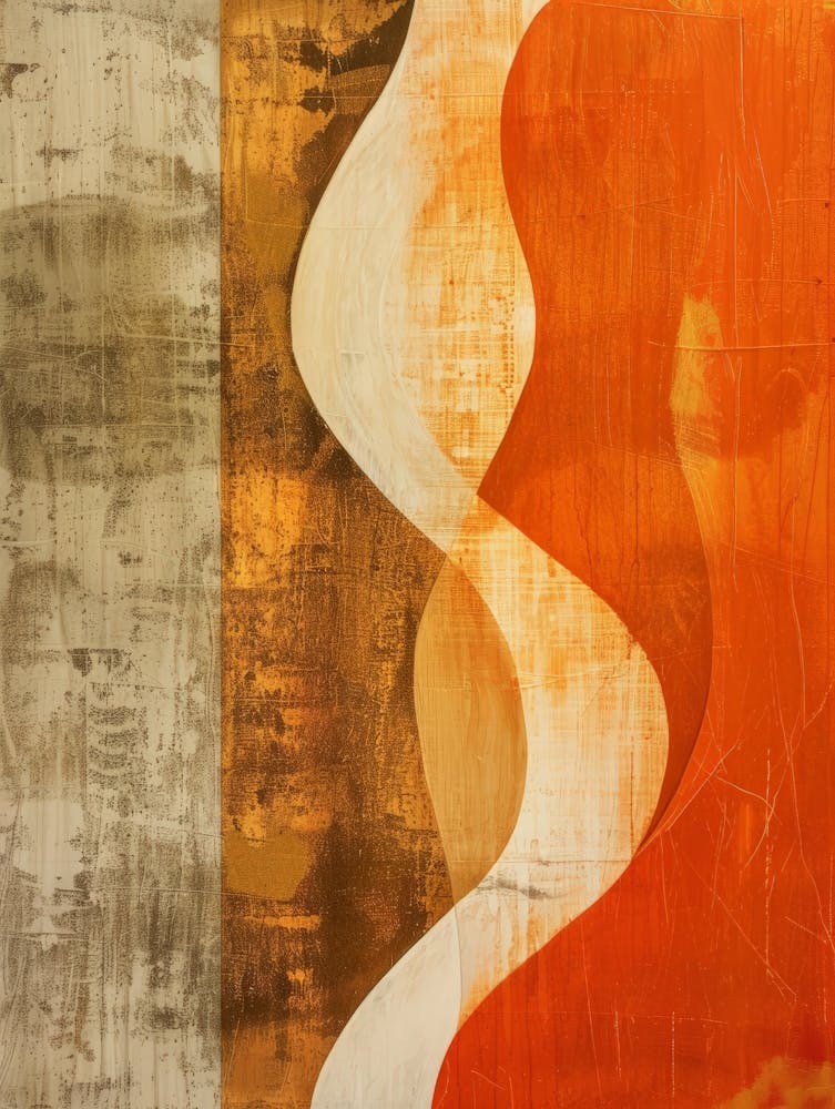 Orange And Beige Abstract Painting