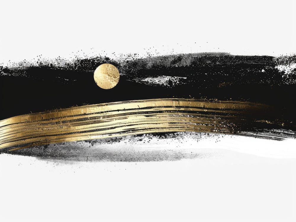 Black And Gold Abstract Painting 35