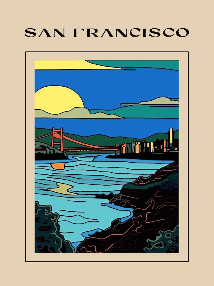 Minimal Design Style Of San Francisco, Usa 2 Poster