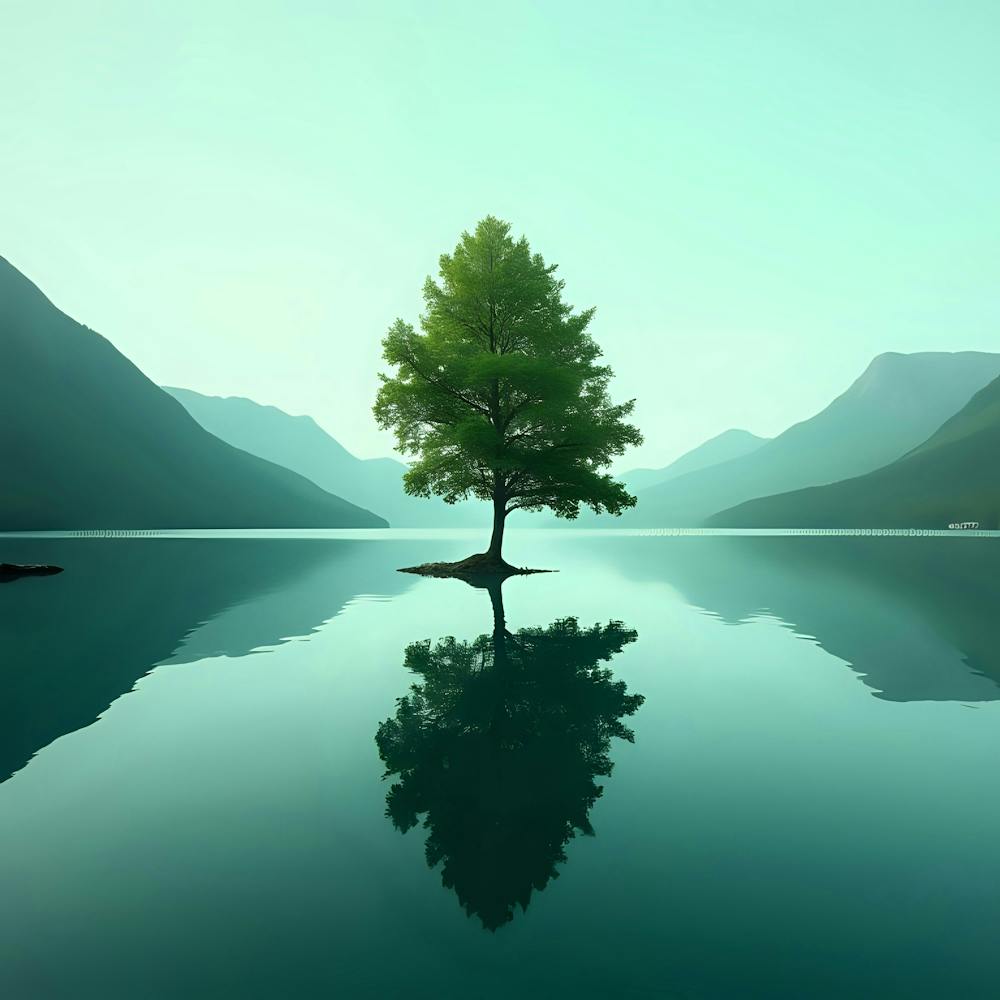 Lone Tree In A Lake