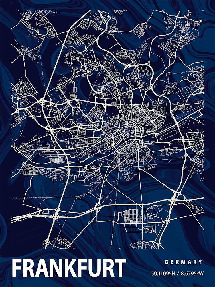 Frankfurt Crocus Marble Map