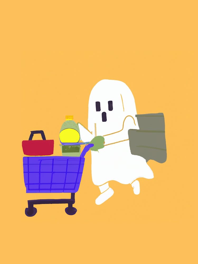 Cute Ghost At The Supermarket