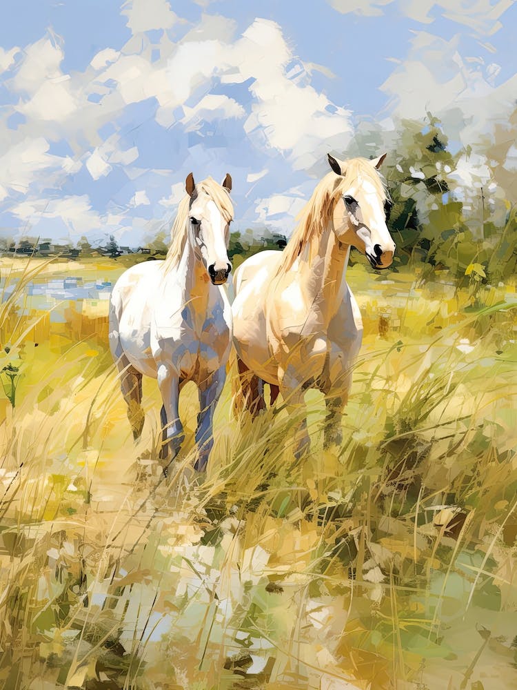 Horses Painting In Carmargue, France 1