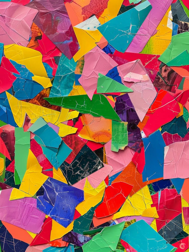 Collage Of Colorful Pieces Of Paper