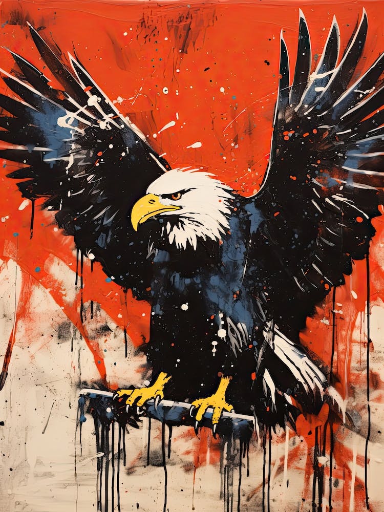 Bald Eagle, Woodblock Animal  Drawing 4