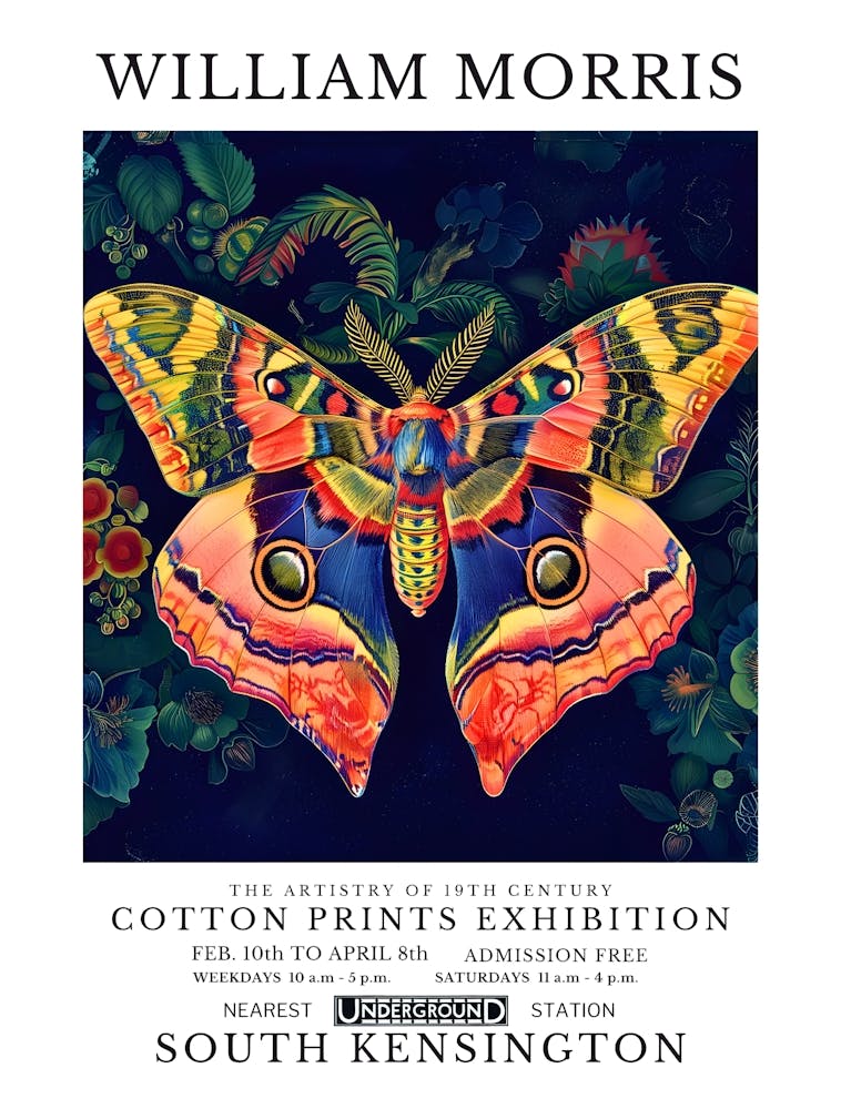 William Morris - Cotton Prints Exhibition Butterflies 2