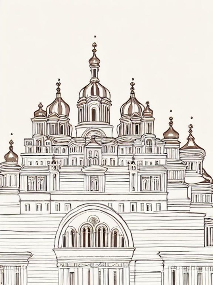 Kiev Pechersk Lavra 3 Kiev Boho Landmark Illustration