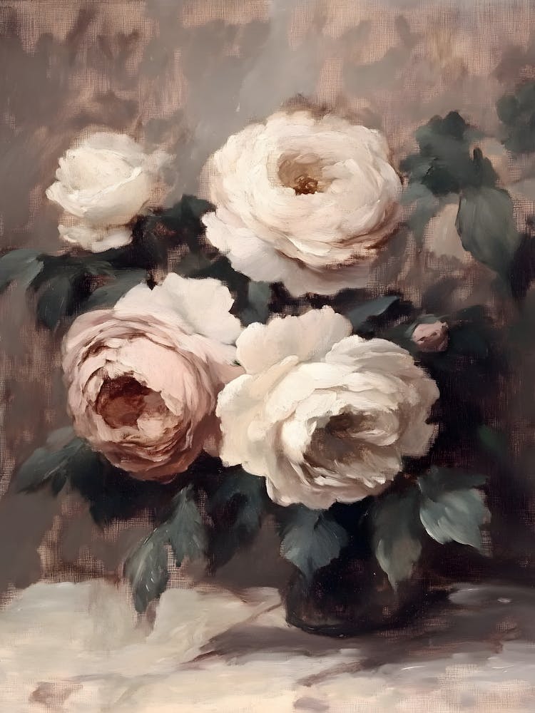 Vintage Flower Roses In A Vase 19