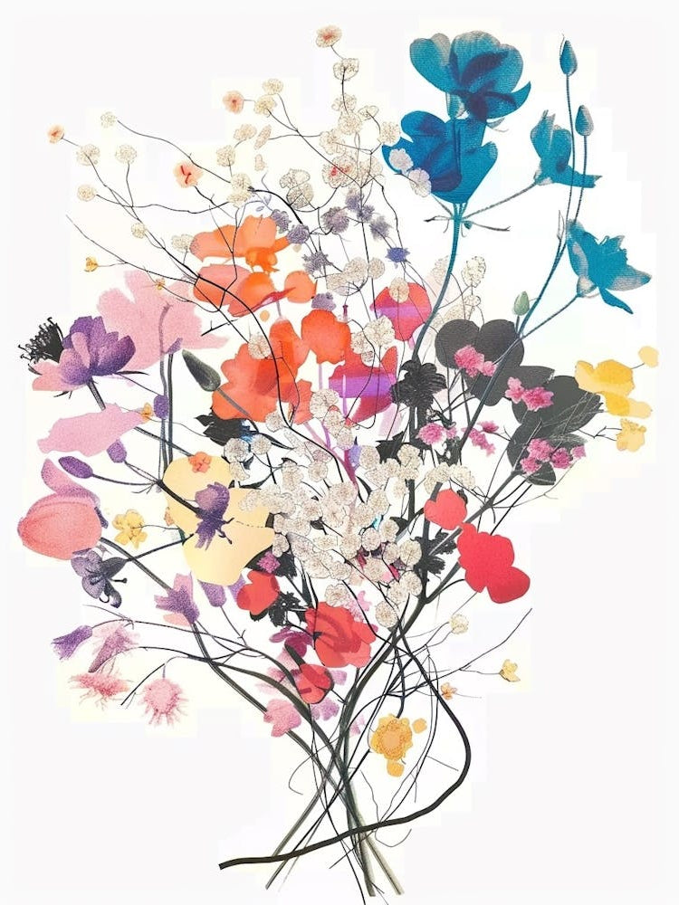 Gypsophila 1 Collage Flower Bouquet