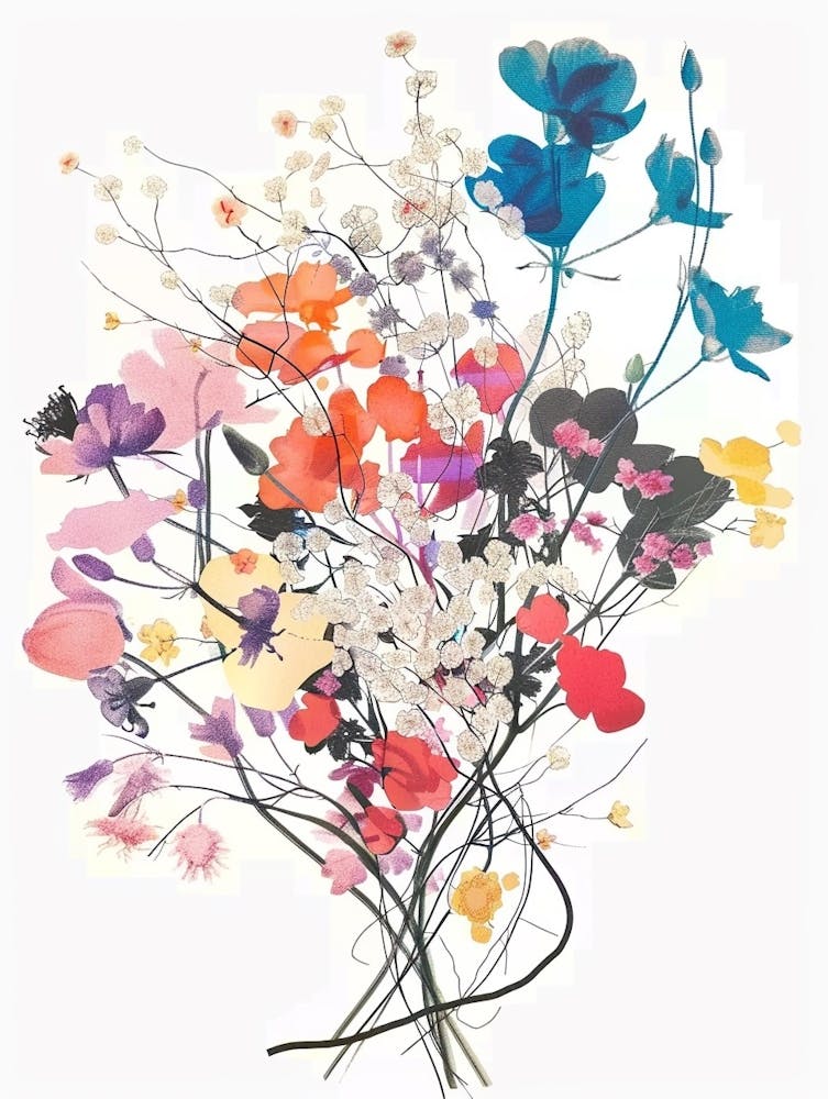 Gypsophila 1 Collage Flower Bouquet