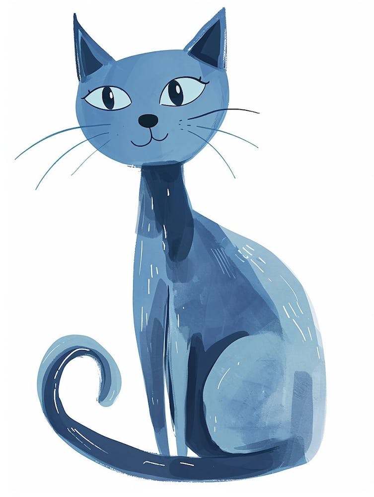 Ojos Azules Cat Clipart Illustration 4