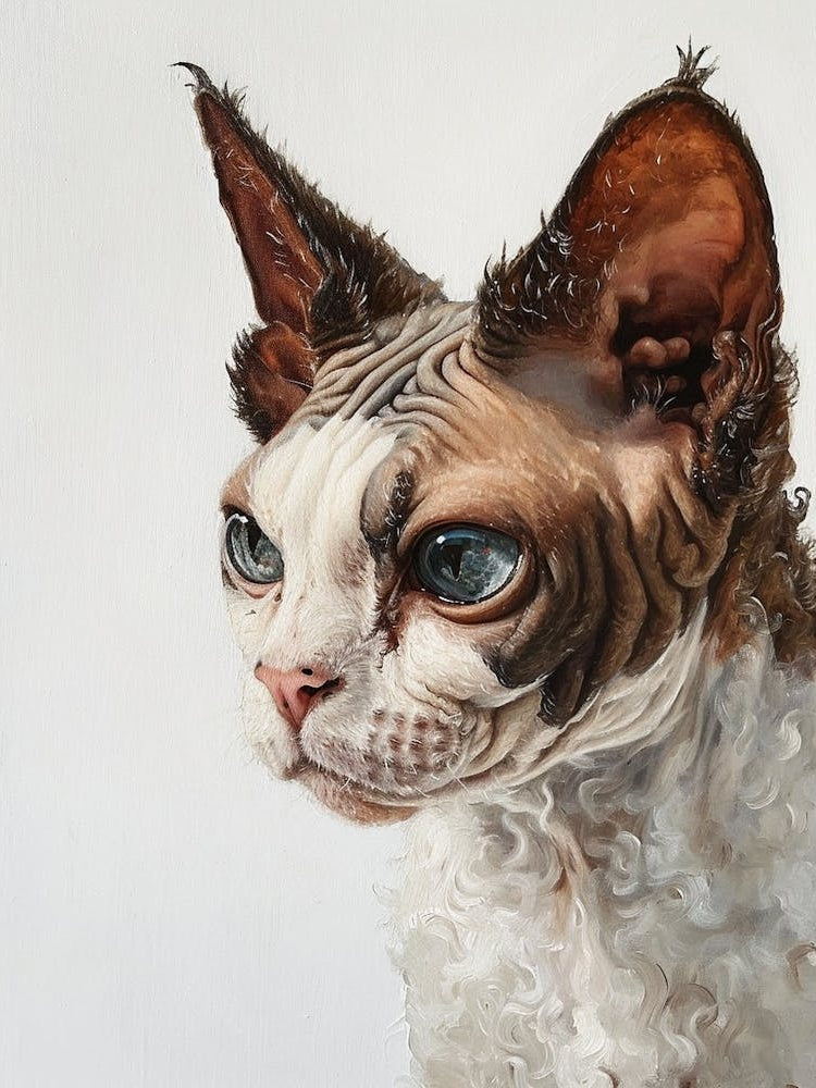 Selkirk Rex Cat Painting 3