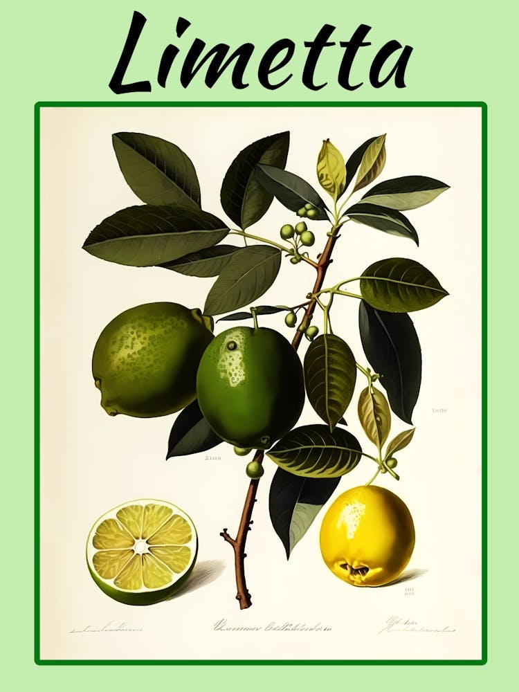 Limetta, Limetten Küchen Typografie