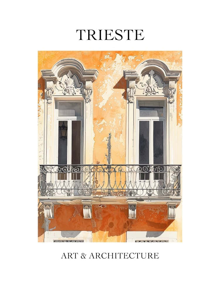Trieste Travel And Architecture Poster 2