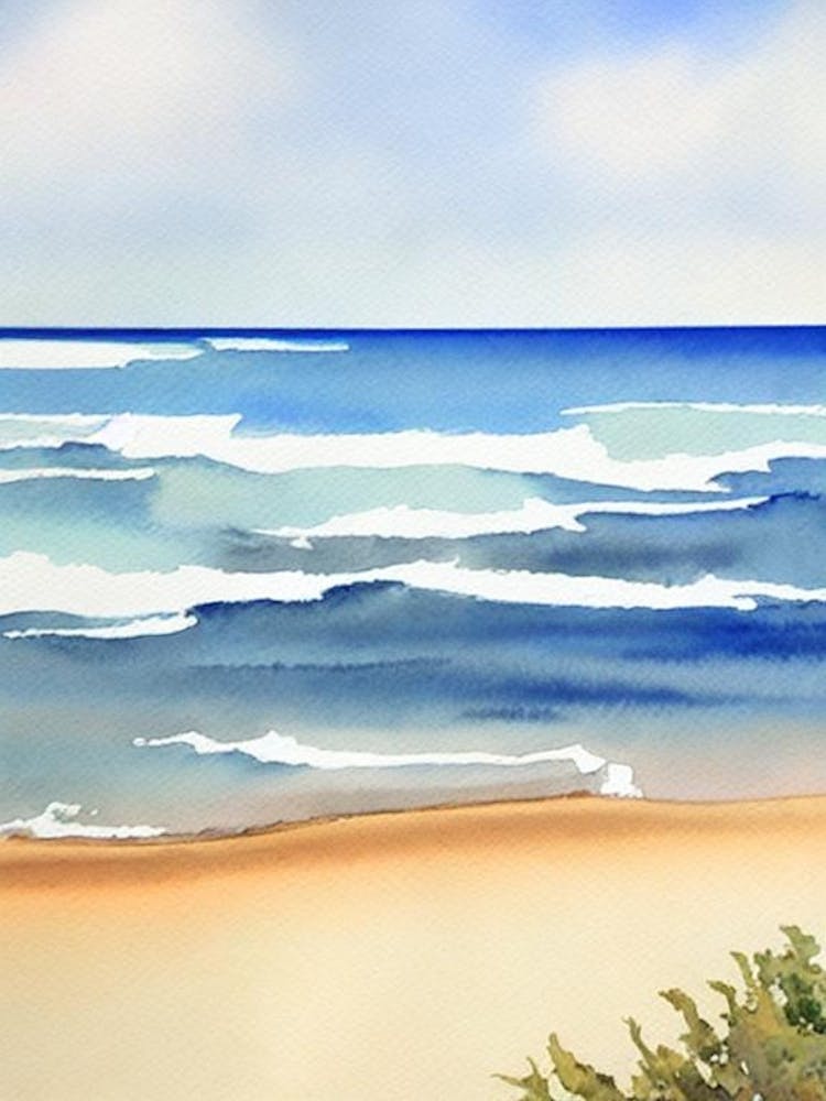 Nobby'S Beach, Australia Watercolour