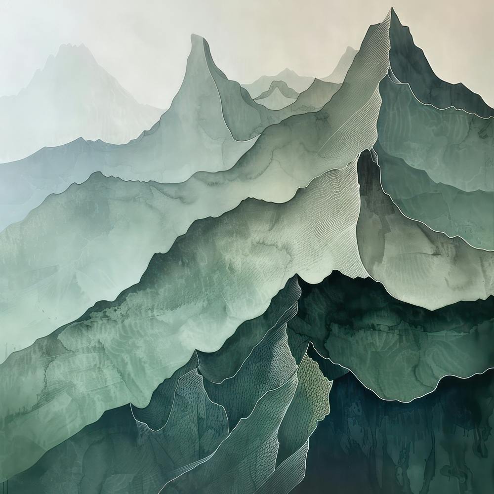 Japanese Watercolour Of Mount Fuji 2