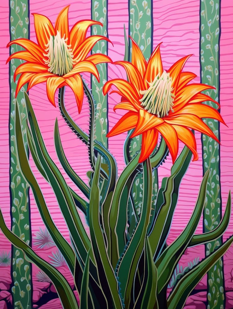 Mexican Style Cactus Illustration Zebra Cactus