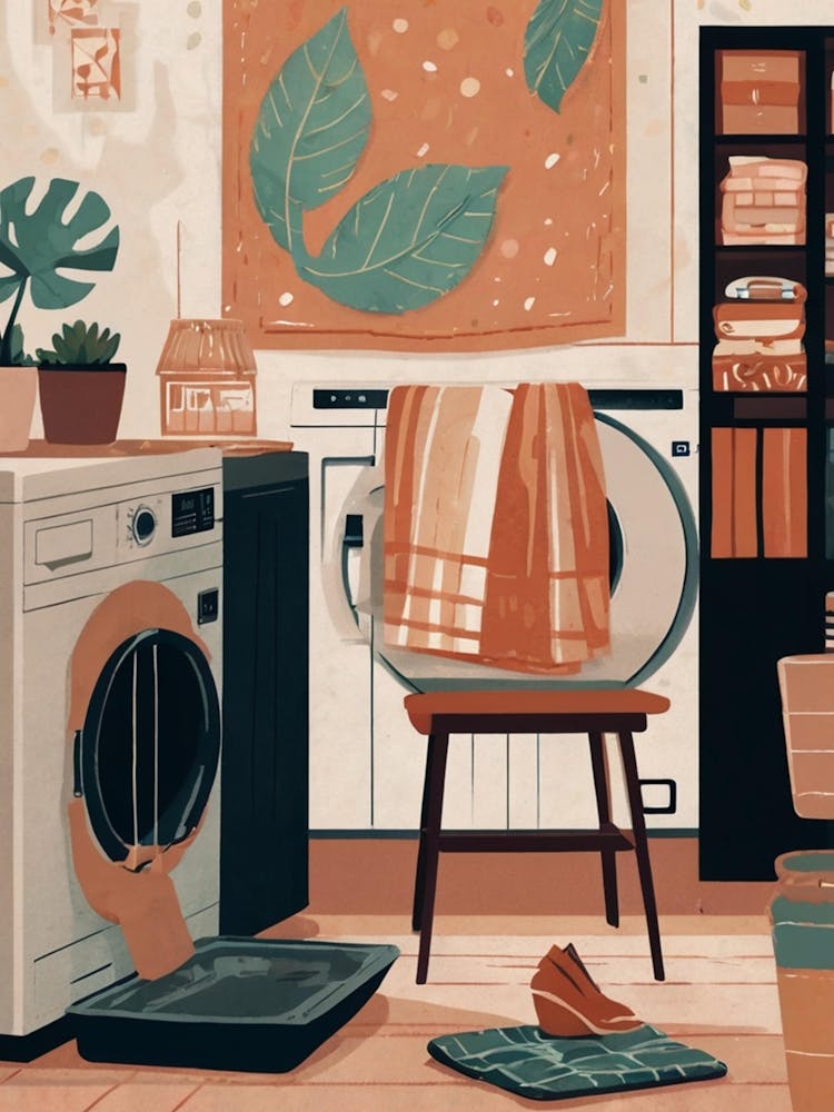 Illustration Of A Laundry Room