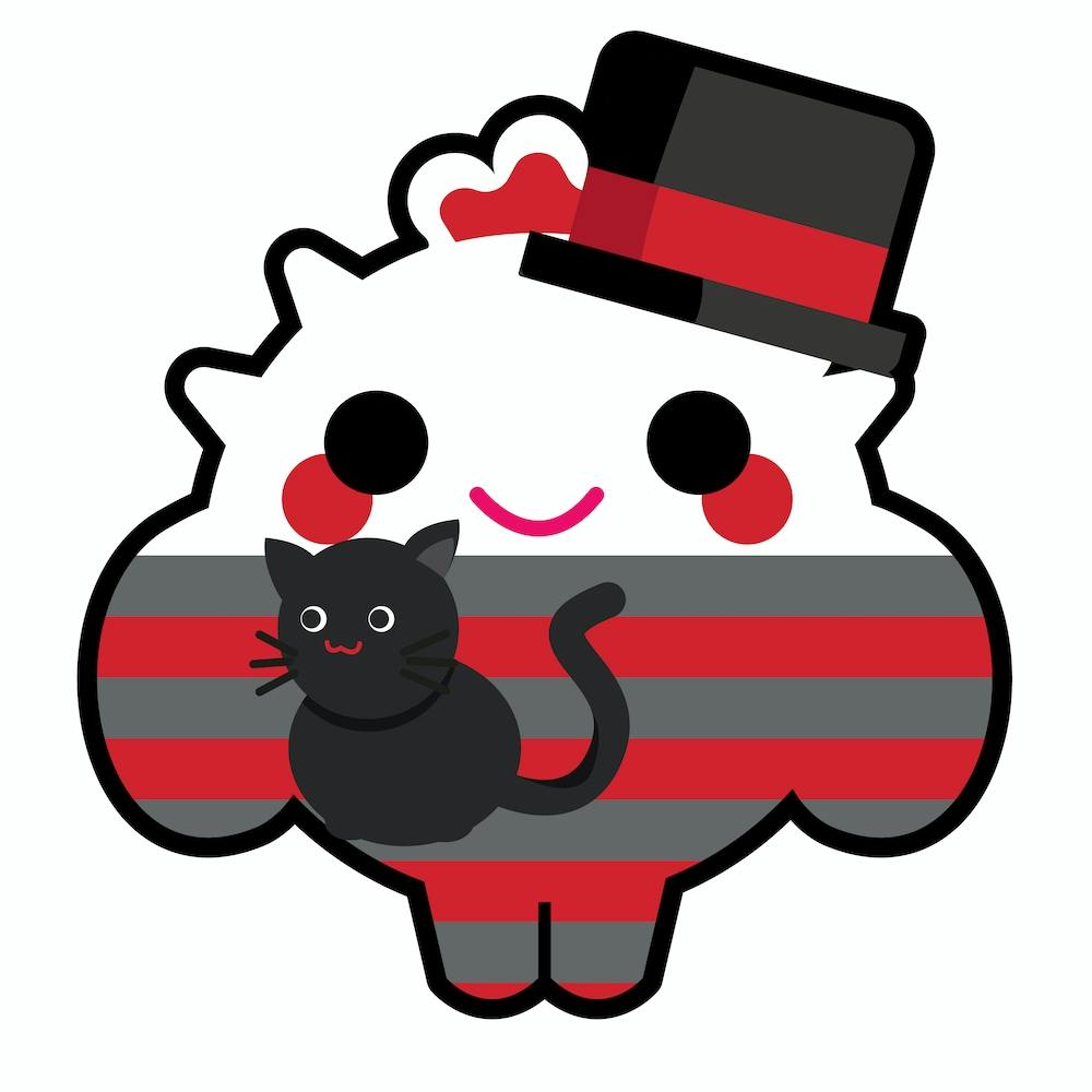 Checkered Pattern Red & Black Smart Boy with Cat