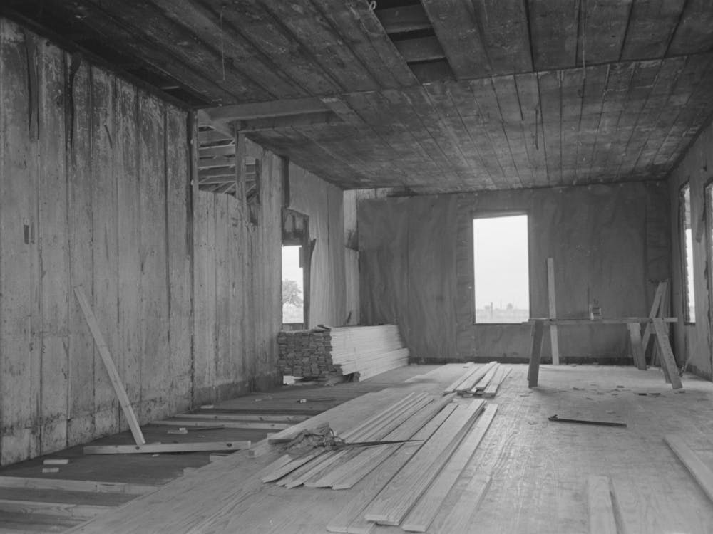 Untitled Photo, Possibly Related To Southeast Missouri Farms Project, Interior Of House Being Remodeled By