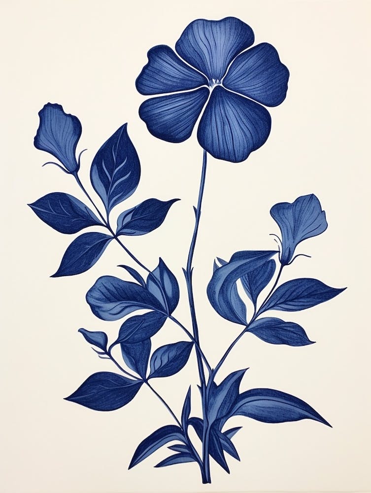 Blue Botanical Periwinkle
