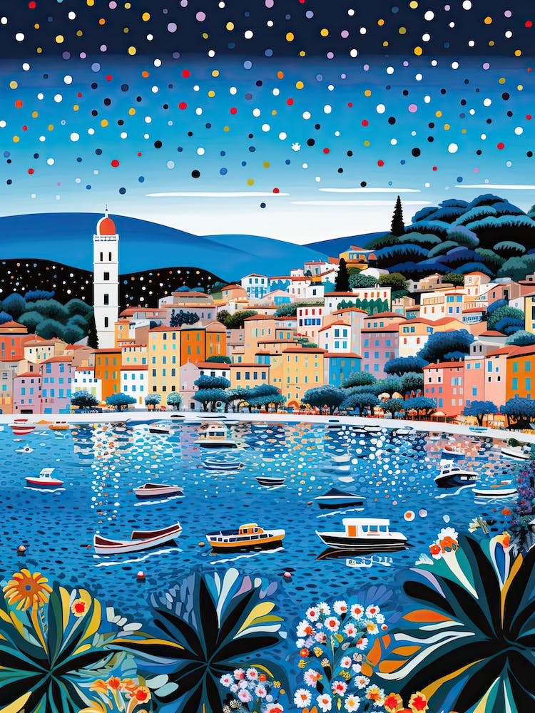 Santa Margherita Ligure, Italy, Illustration In The Style Of Pop Art 2
